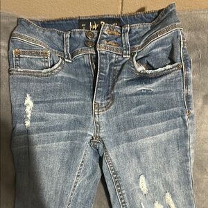 Indigo Rein Blue Skinny Jeans with Distressed Details